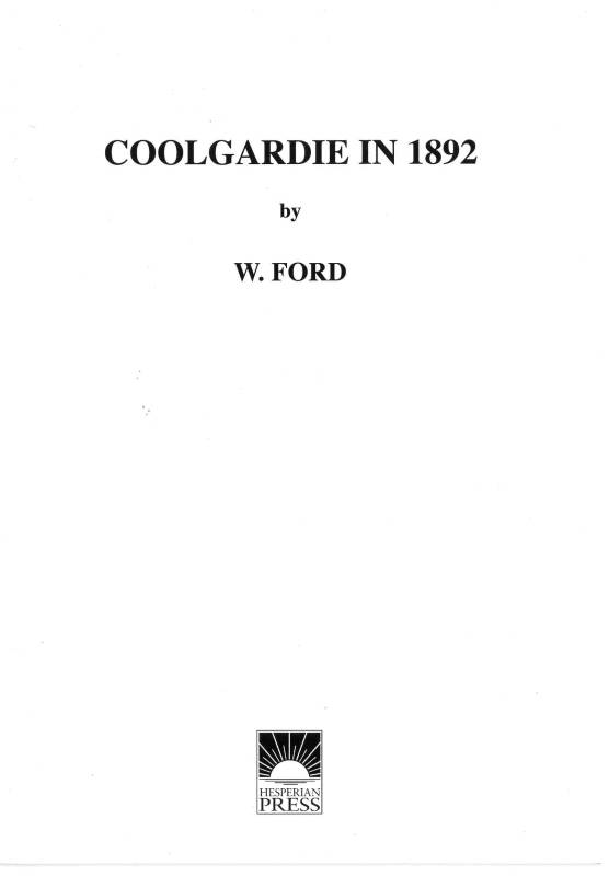 Coolgardie in 1892 by William Ford